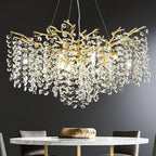 Modern Ice Eye Crystal Branch Linear Chandelier 55"