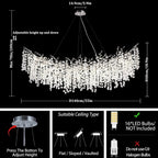 Modern Ice Eye Crystal Branch Linear Chandelier 55"