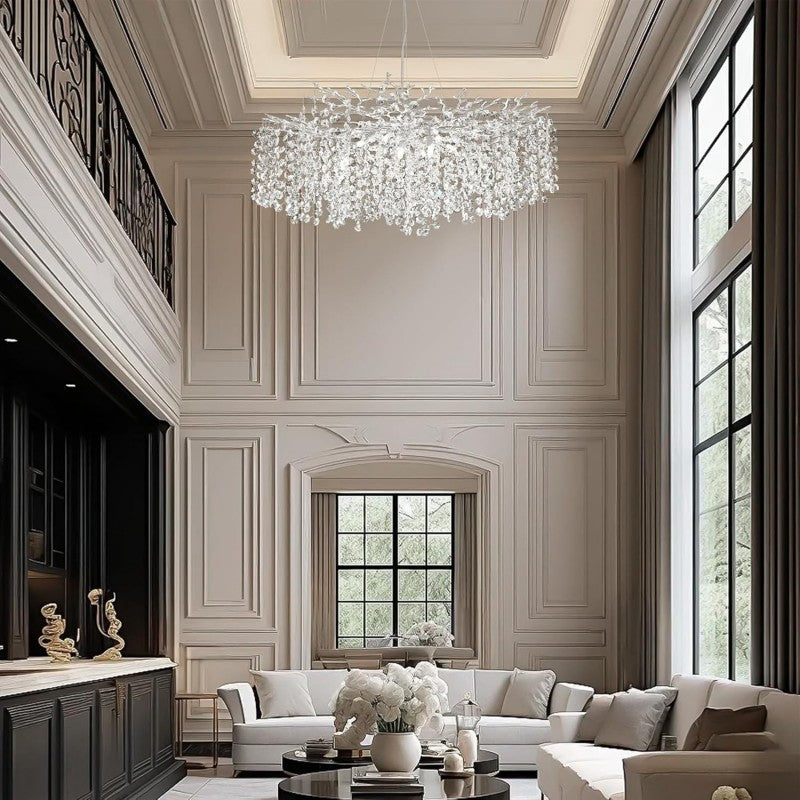 Modern Ice Eye Crystal Branch Linear Chandelier 55"