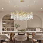 Modern Ice Eye Crystal Branch Linear Chandelier 55"