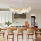 Modern Ice Eye Crystal Branch Linear Chandelier 55"