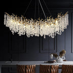 Modern Ice Eye Crystal Branch Linear Chandelier 55"
