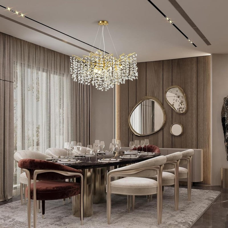Modern Ice Eye Crystal Branch Linear Chandelier 55"
