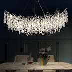 Modern Ice Eye Crystal Branch Linear Chandelier 55"