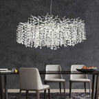Modern Ice Eye Crystal Branch Linear Chandelier 55"