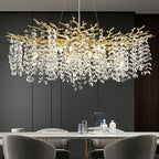 Modern Ice Eye Crystal Branch Linear Chandelier 55"