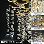 Modern Ice Eye Crystal Branch Linear Chandelier 55"