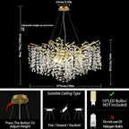 Modern Ice Eye Crystal Branch Linear Chandelier 55"