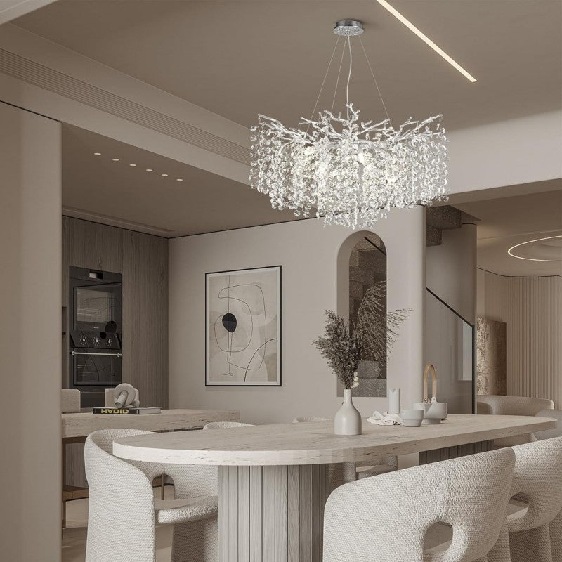 Modern Ice Eye Crystal Branch Linear Chandelier 55"