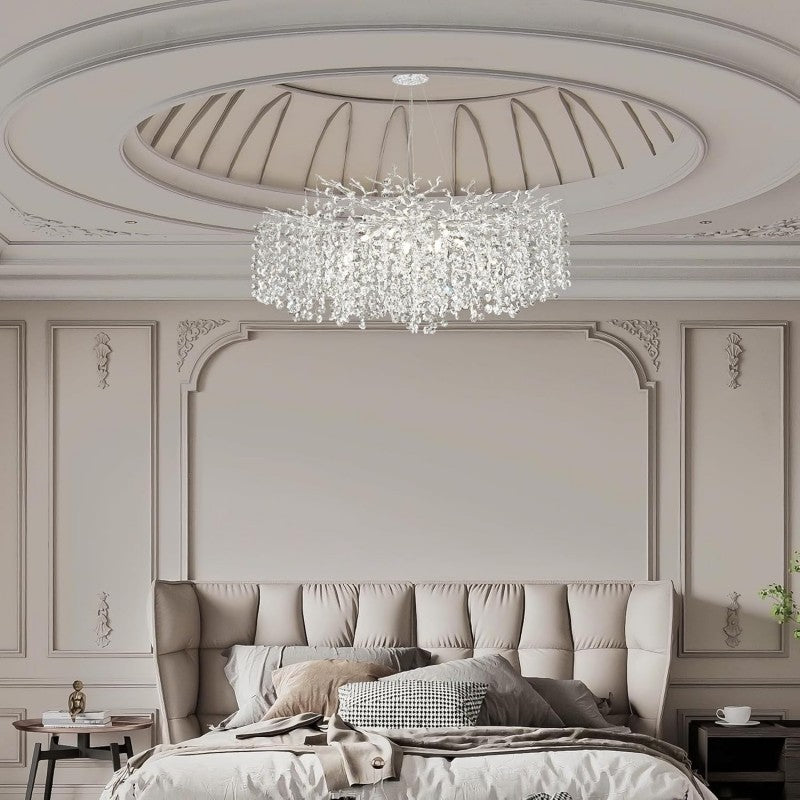 Modern Ice Eye Crystal Branch Linear Chandelier 55"