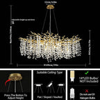 Modern Ice Eye Crystal Branch Linear Chandelier 55"