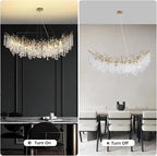 Modern Ice Eye Crystal Branch Linear Chandelier 55"