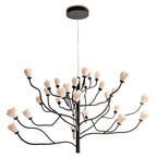 Noir Ceramic Bloom Branch Chandelier D55''