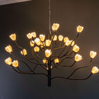 Noir Ceramic Bloom Branch Chandelier D55''