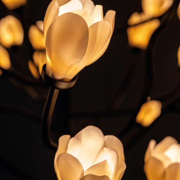 Noir Ceramic Bloom Branch Chandelier D55''