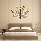 Noir Ceramic Bloom Branch Chandelier D55''