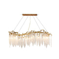 Ice Drop Glass Linear Branch Chandelier