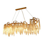 Ice Drop Glass Linear Branch Chandelier
