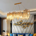 Ice Drop Glass Linear Branch Chandelier
