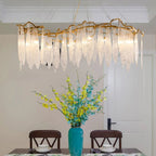 Ice Drop Glass Linear Branch Chandelier