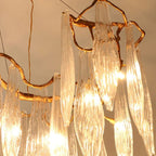 Ice Drop Glass Linear Branch Chandelier