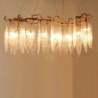 Ice Drop Glass Linear Branch Chandelier