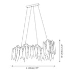 Ice Drop Glass Linear Branch Chandelier