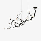 Noir Ceramic Bloom Linear Branch Chandelier