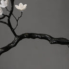 Noir Twisted Branch Ceramic Bloom Chandelier L67''