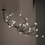 Noir Ceramic Bloom Linear Branch Chandelier