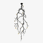 Noir Twisted Branch Ceramic Bloom Chandelier H130''