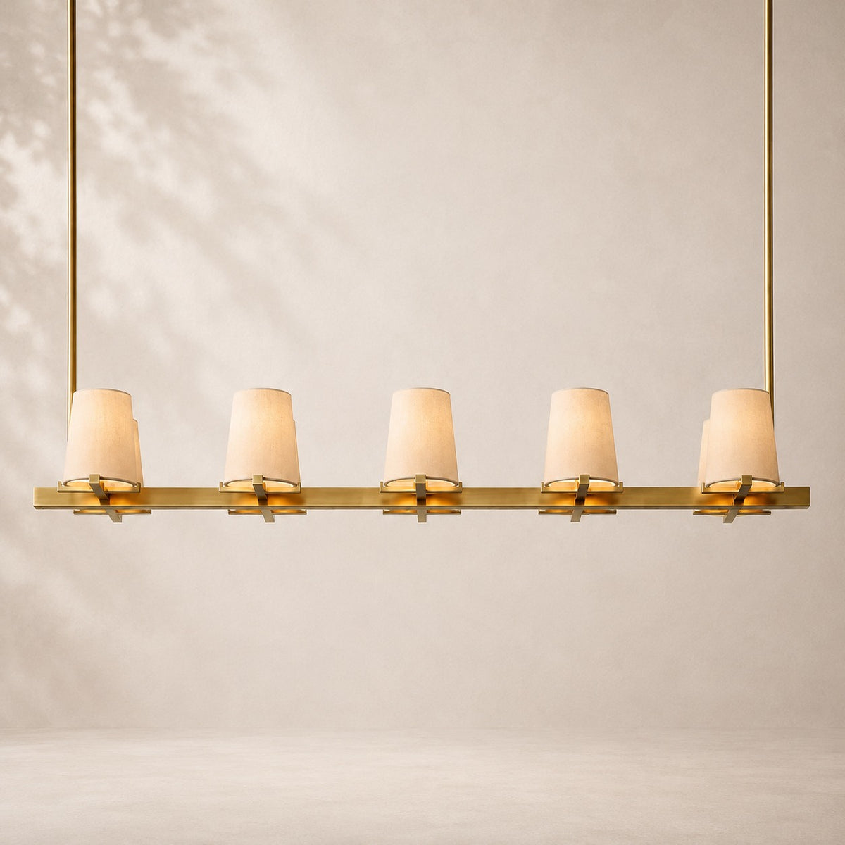 Pauvelle Fabric Shade Linear Chandelier 49"
