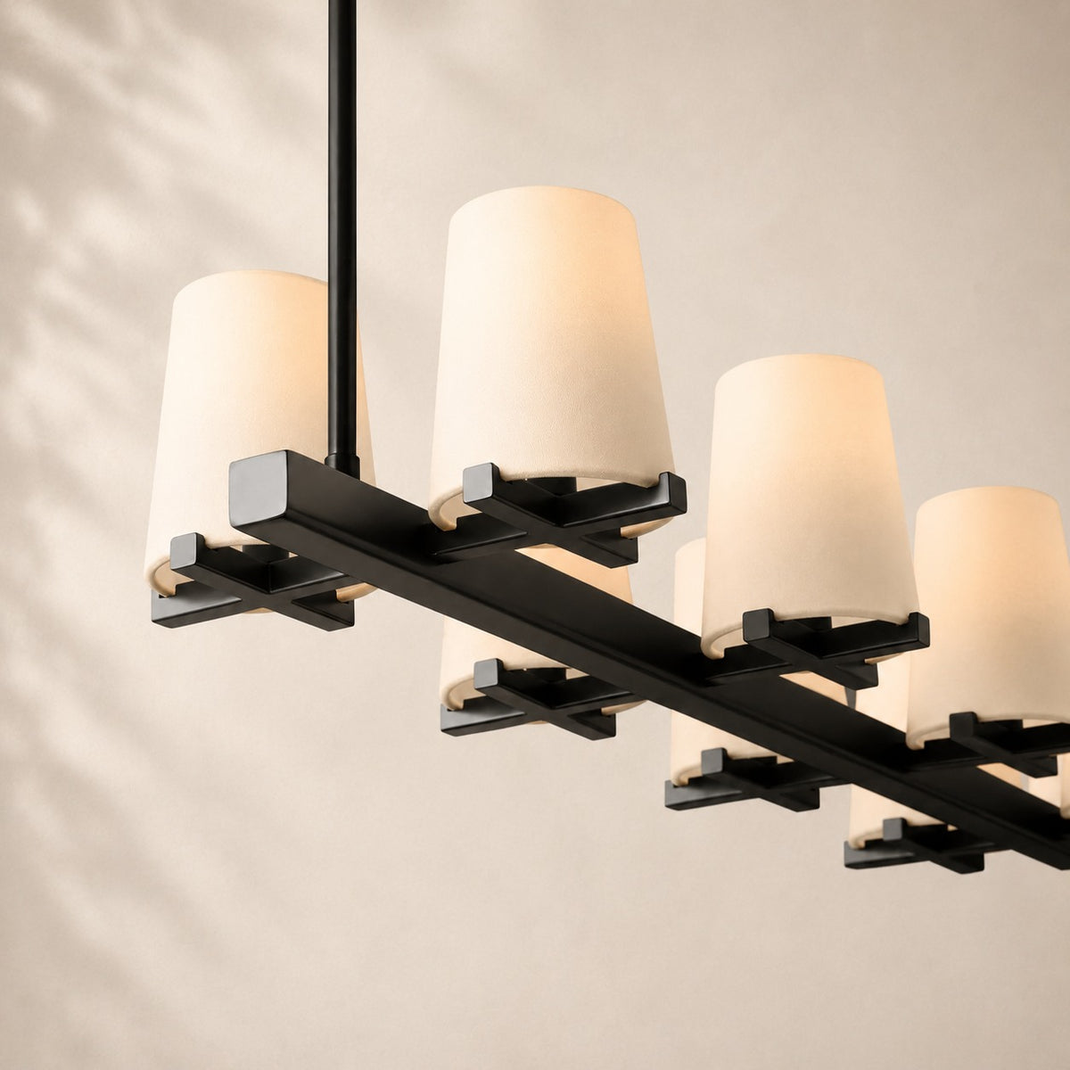 Pauvelle Fabric Shade Linear Chandelier 60"