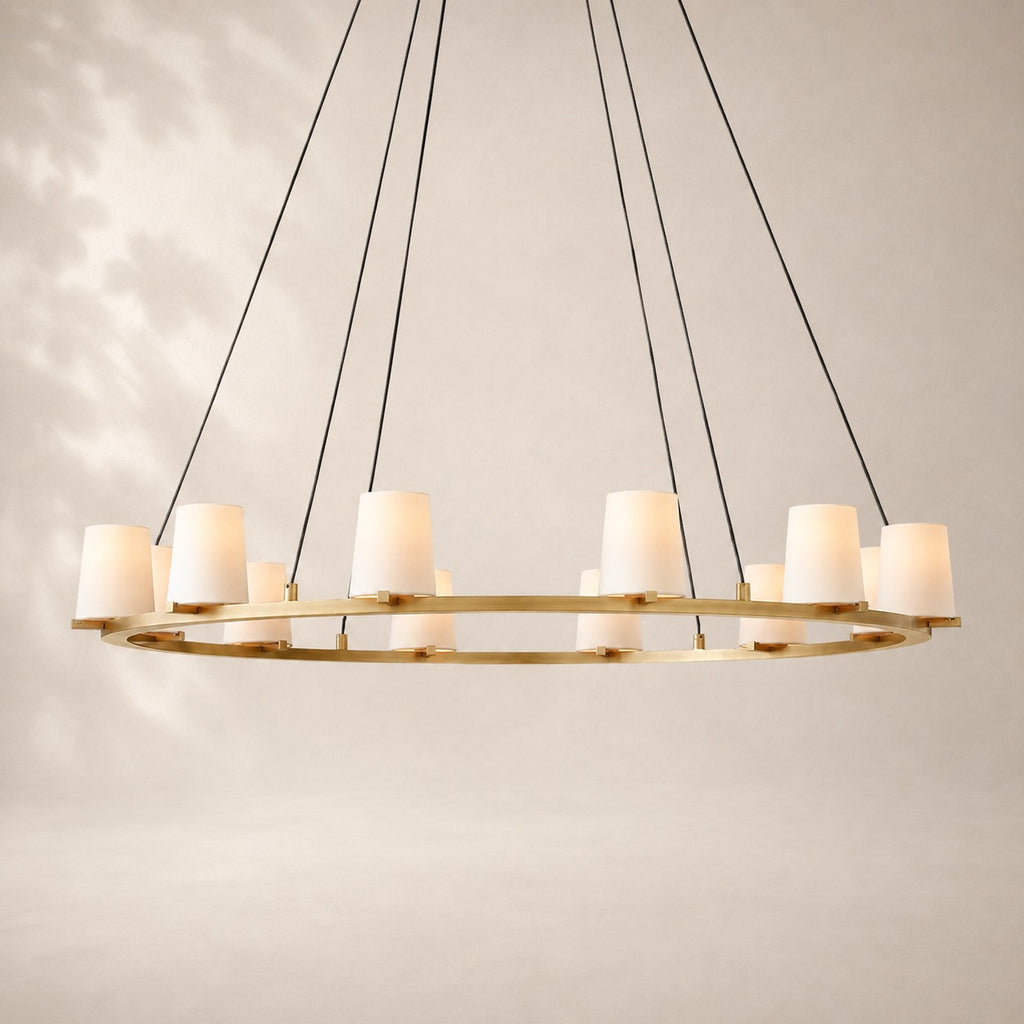 Pauvelle Fabric Shade Round Chandelier 48"