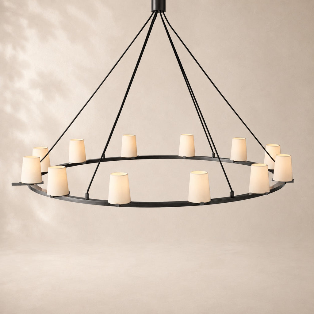 Pauvelle Fabric Shade Round Chandelier 60"