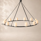 Pauvelle Fabric Shade Round Chandelier 60"