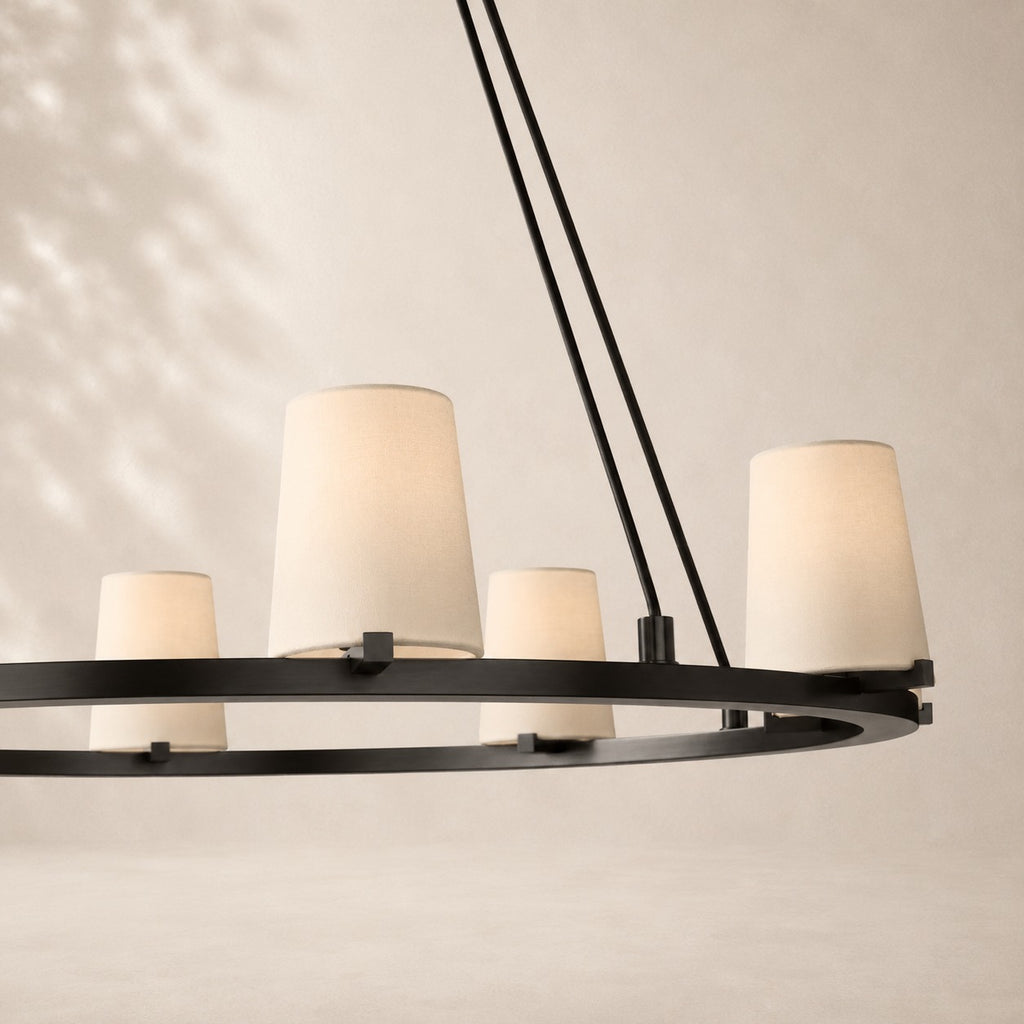 Pauvelle Fabric Shade Round Chandelier 60"