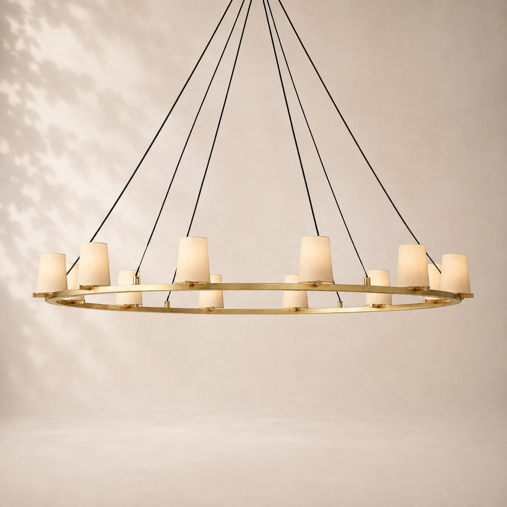 Pauvelle Fabric Shade Round Chandelier 60"