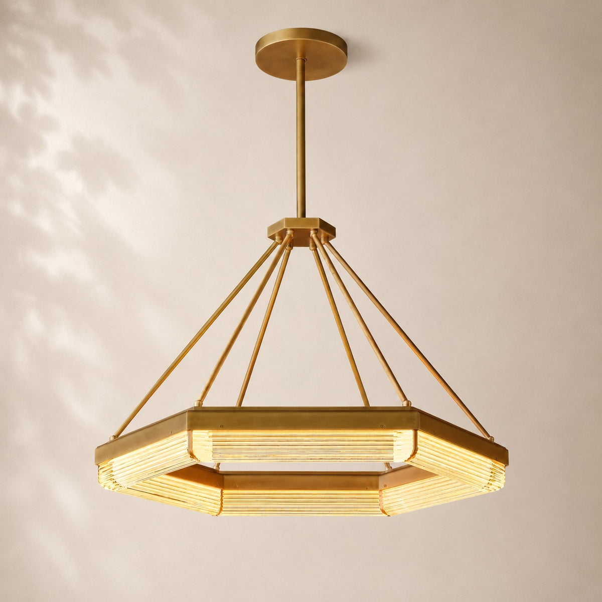Pleven Crystal Hexagonal Chandelier 36"