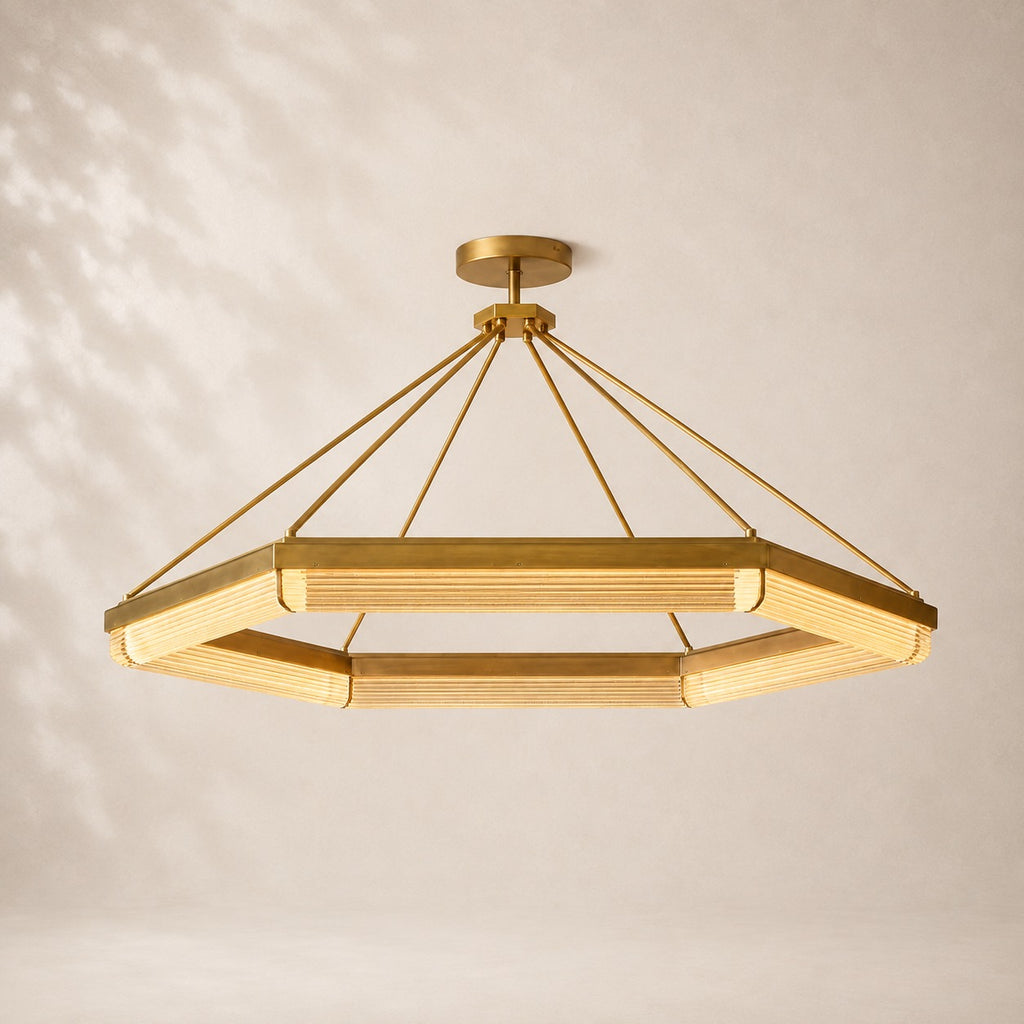 Pleven Crystal Hexagonal Chandelier 60"