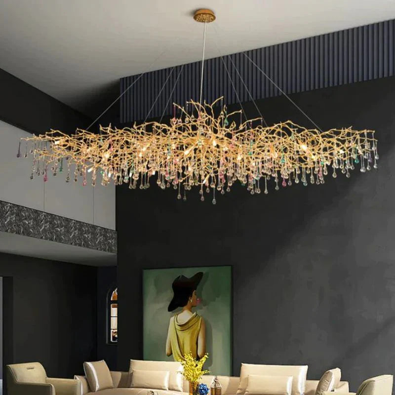 Colorful Crystal Dining Branch Chandelier