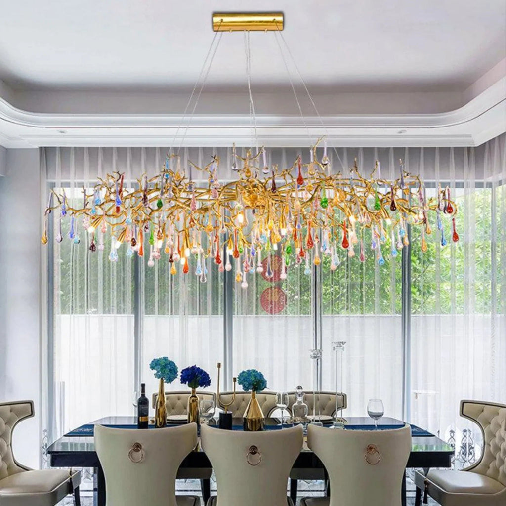 Colorful Crystal Dining Branch Chandelier