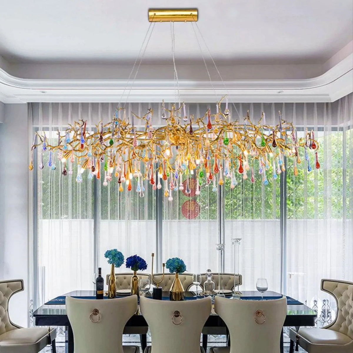 Colorful Crystal Dining Branch Chandelier