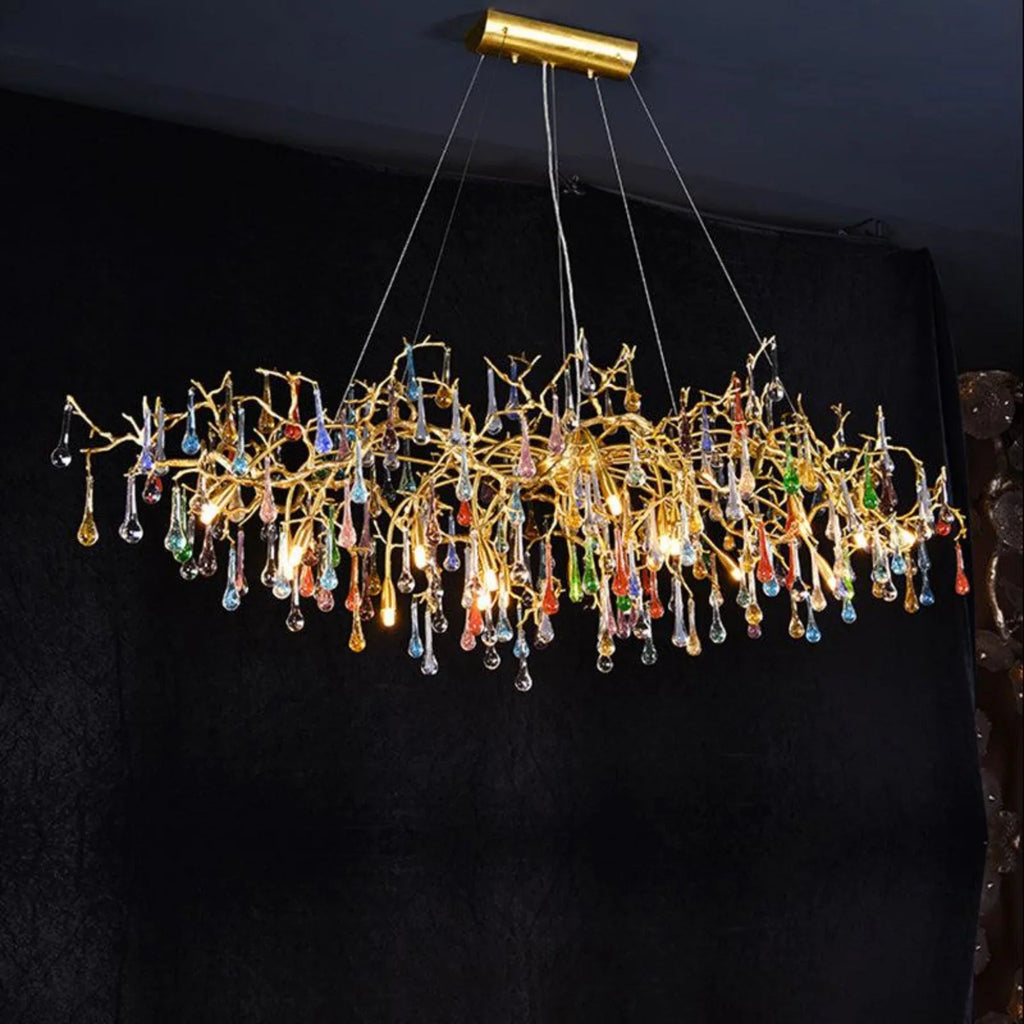 Colorful Crystal Dining Branch Chandelier