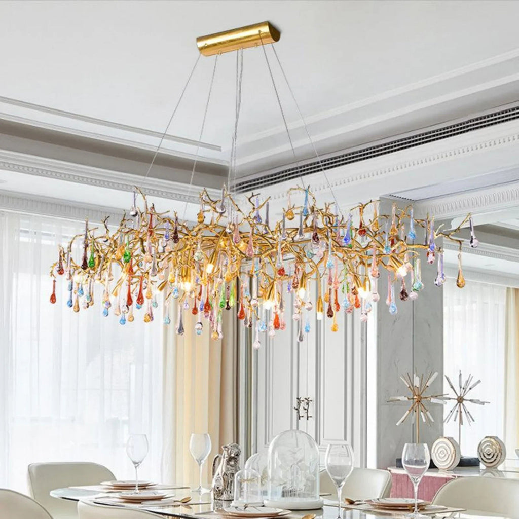 Colorful Crystal Dining Branch Chandelier