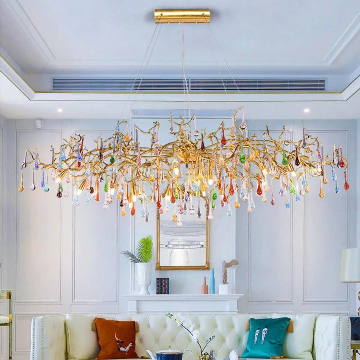 Colorful Crystal Dining Branch Chandelier