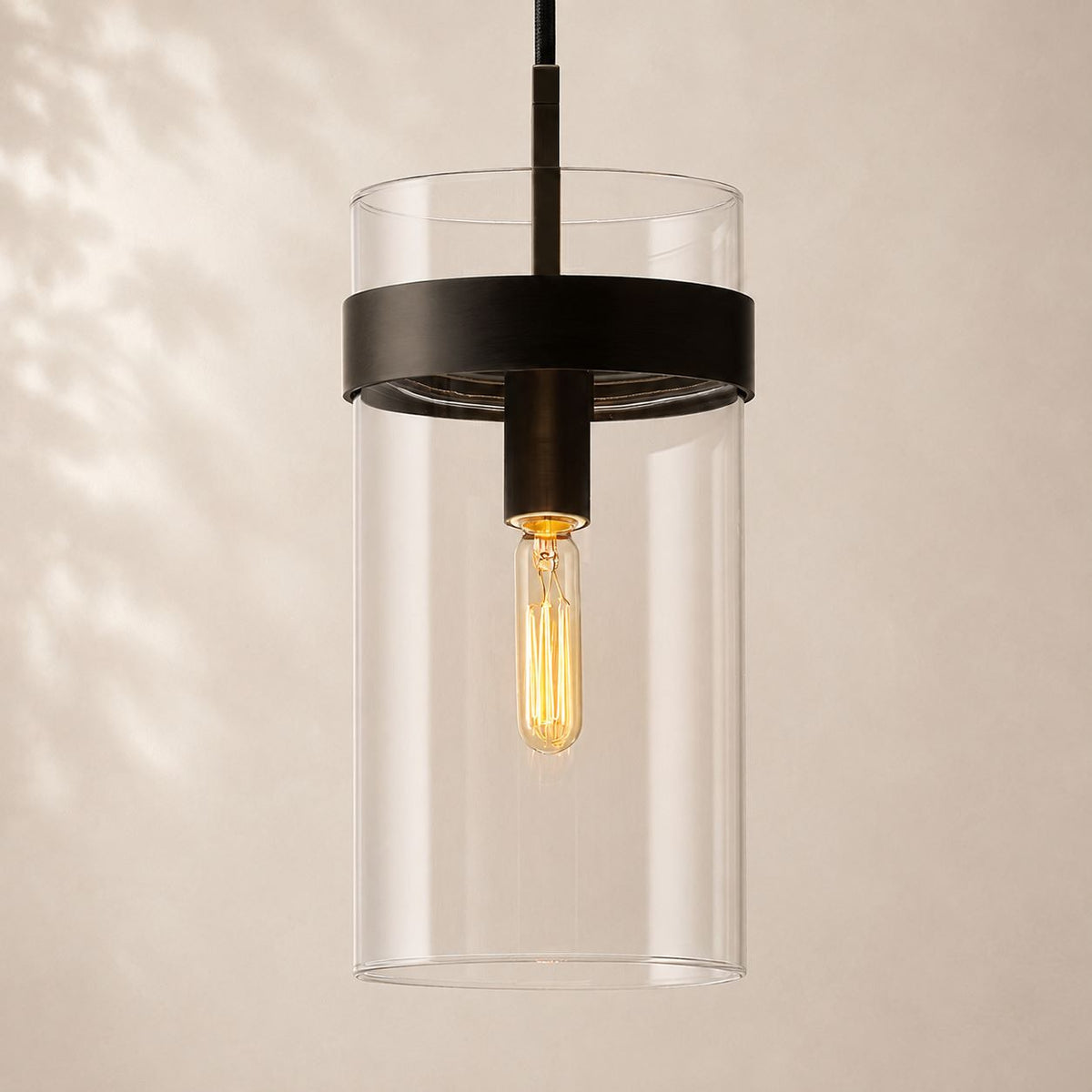 Ravina Clear Glass Cord Pendant 5"