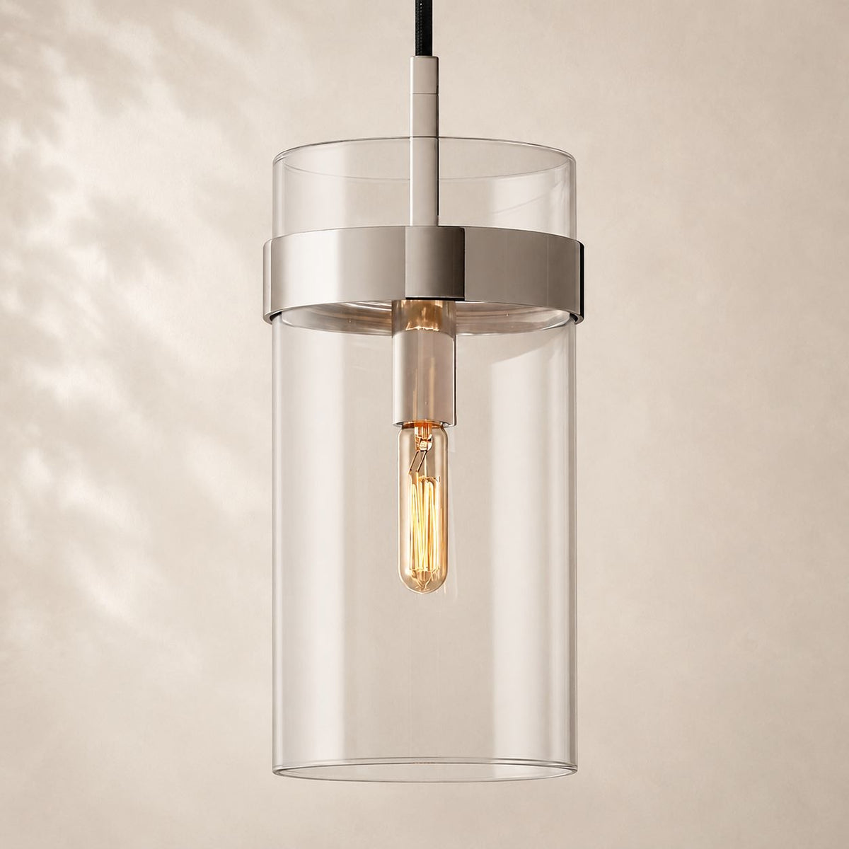 Ravina Clear Glass Cord Pendant 5"