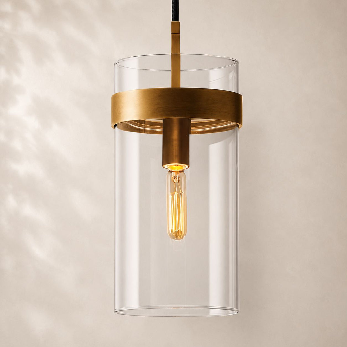 Ravina Clear Glass Cord Pendant 5"