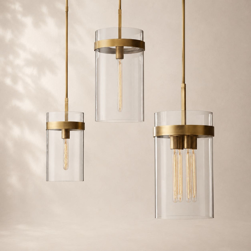 Ravina Clear Glass Pendant 10"